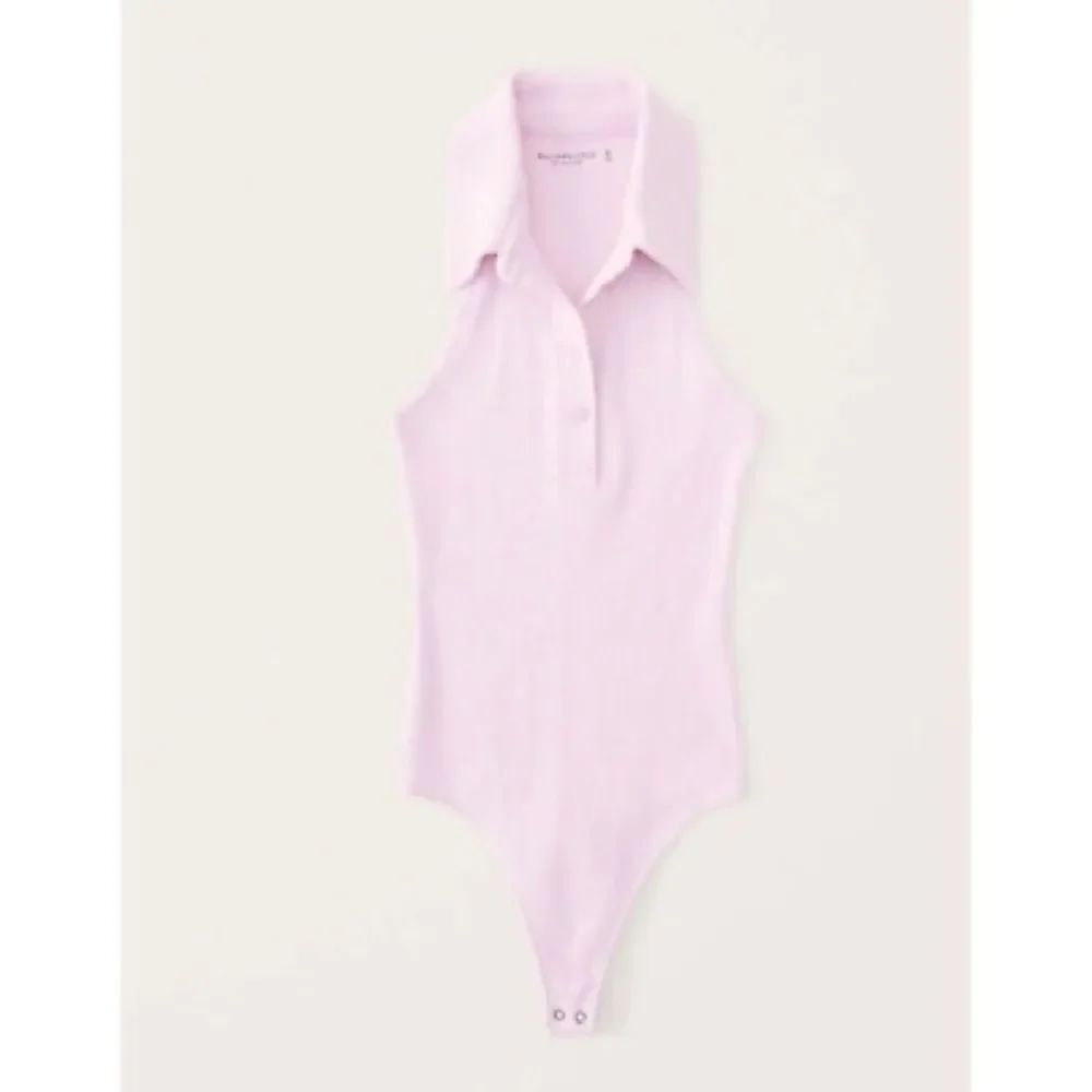 Abercrombie & Fitch soft A&F ribbed half button front bodysuit size Large